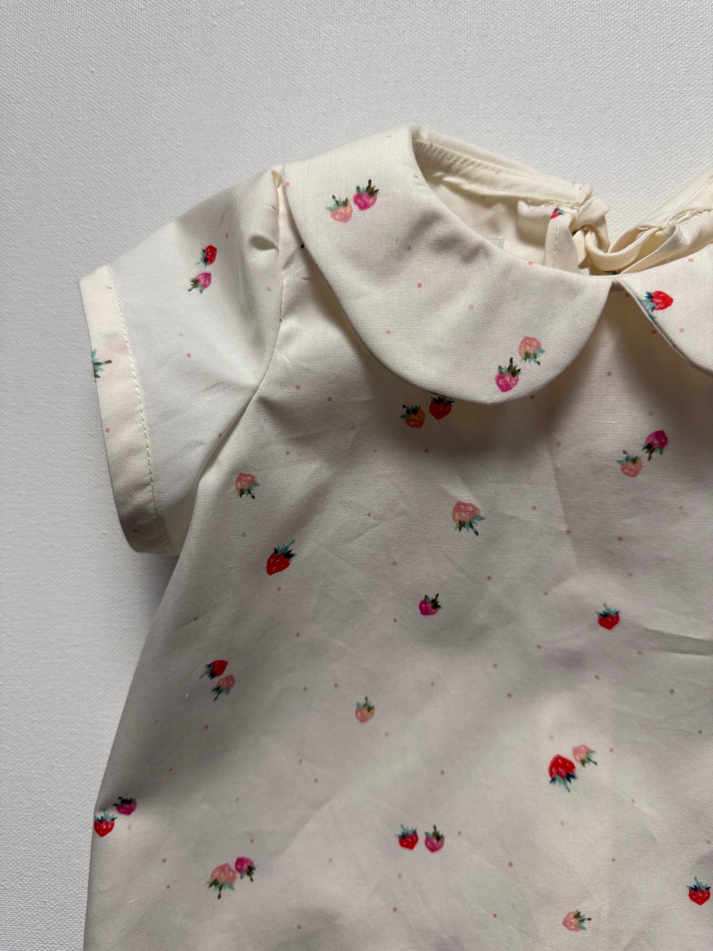Amber Blouse, in Chalk White Strawberry Print | RTS