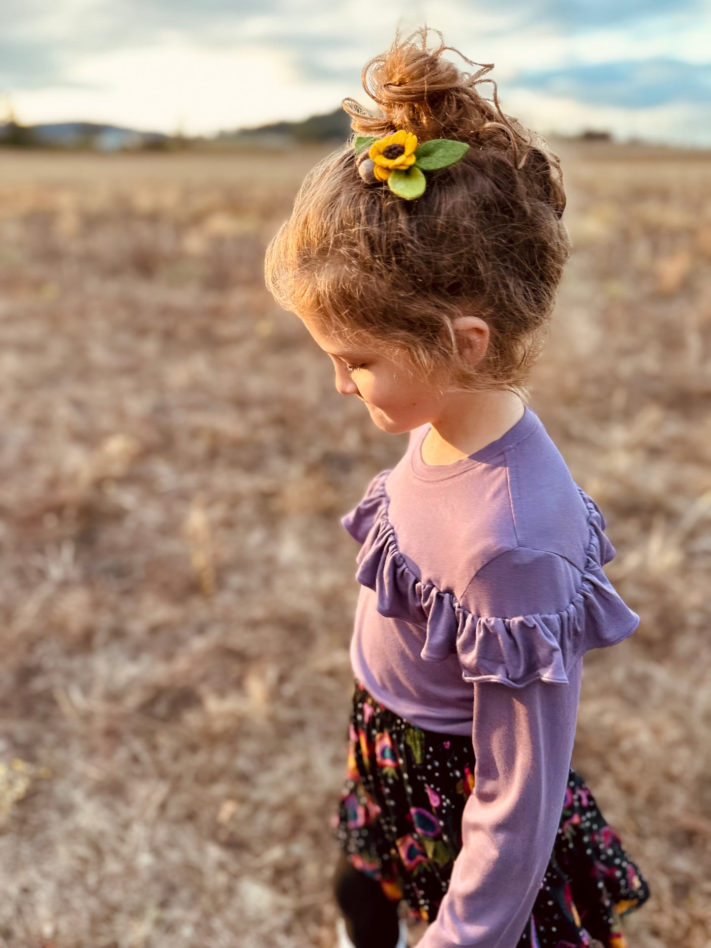 Ruffle Premium T-shirt, in Mauve Bamboo (Made to Order)