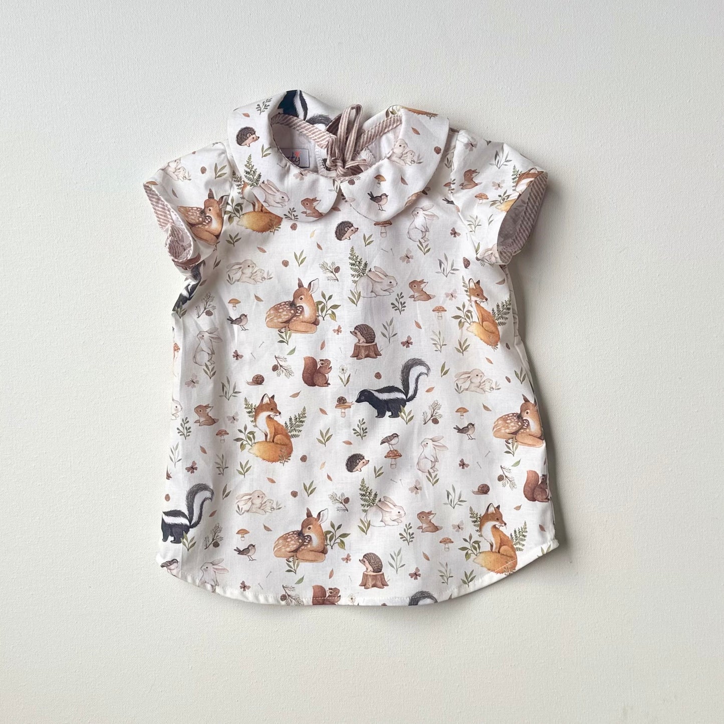 Amber Blouse in Designer Woodland or Deer Print | Echoes of Autumn | MTO