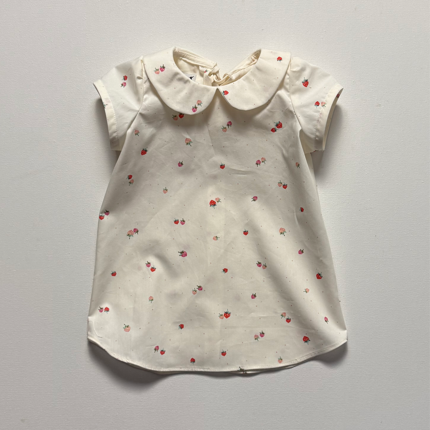 Amber Blouse, in Chalk White Strawberry Print | RTS