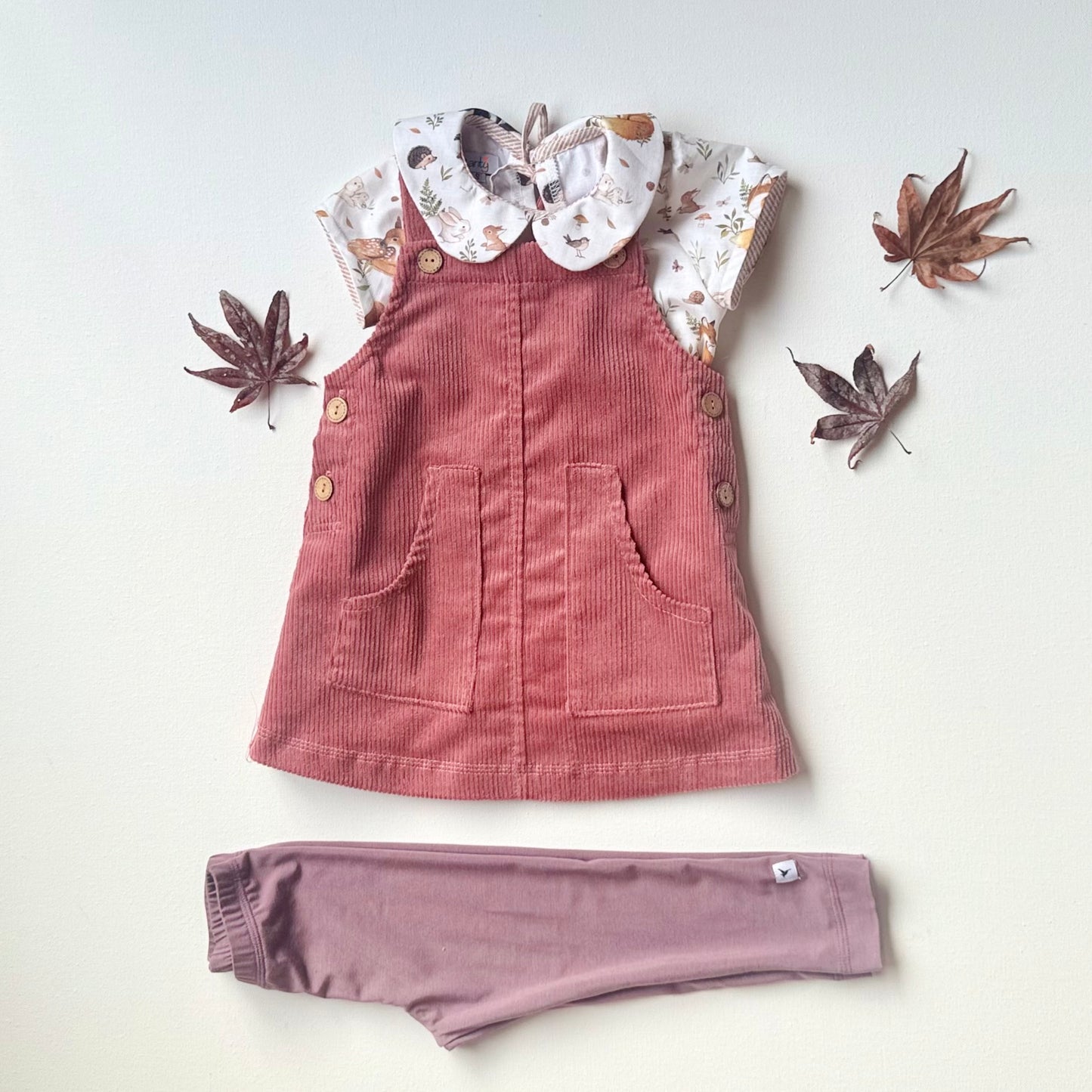 Corduroy Overall Dress in Rosewood | Echoes of Autumn | MTO