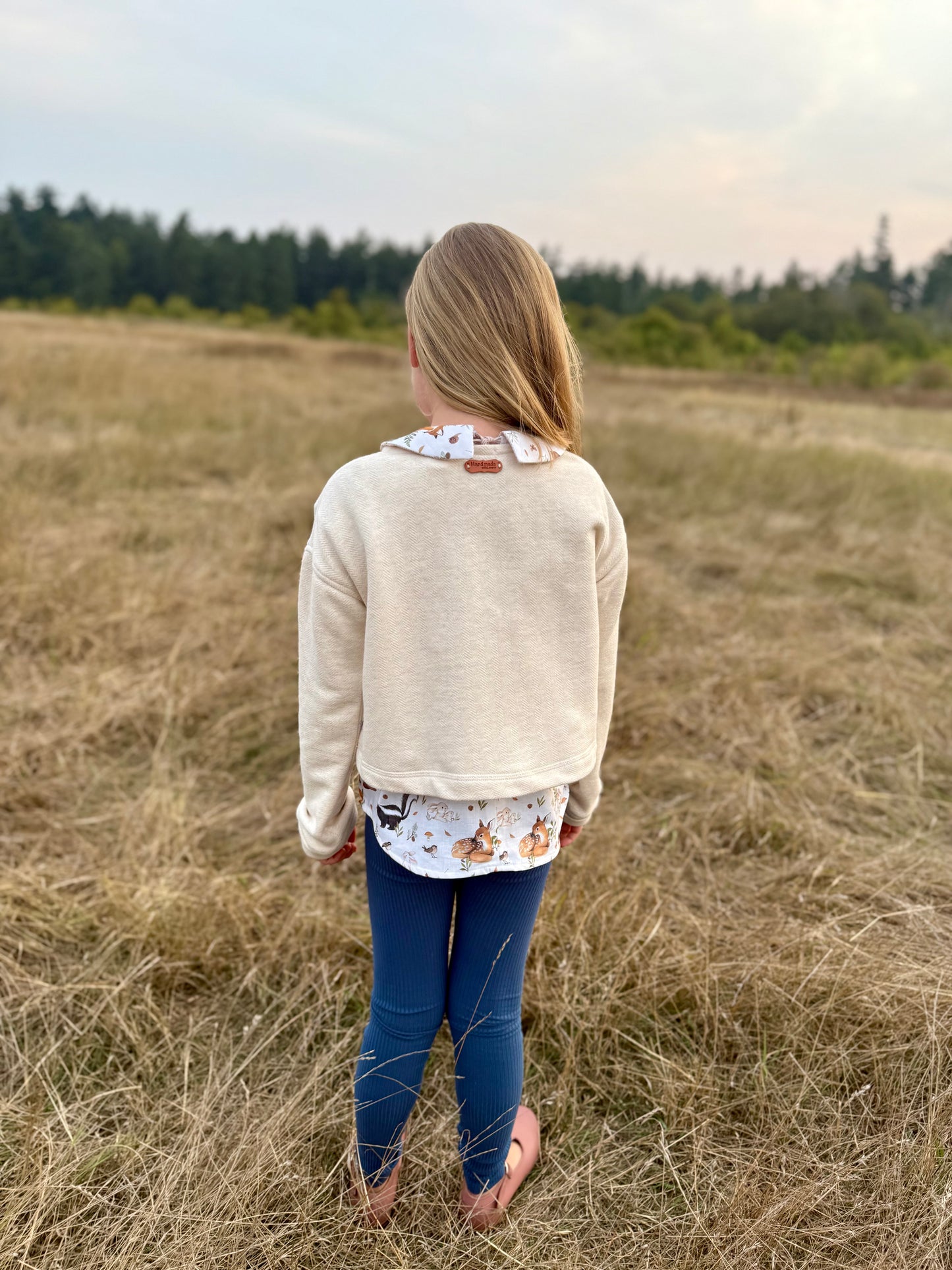 Amber Blouse in Designer Woodland or Deer Print | Echoes of Autumn | MTO
