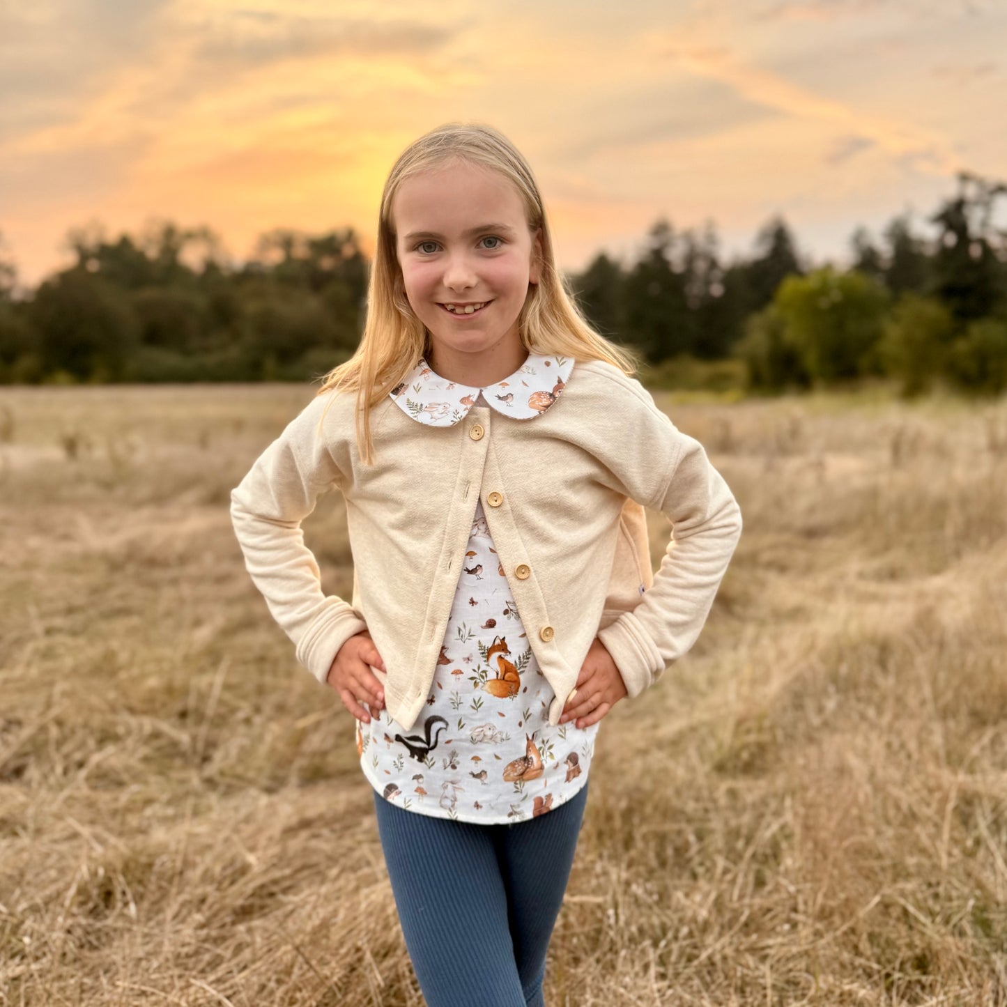 Amber Blouse in Designer Woodland or Deer Print | Echoes of Autumn | MTO