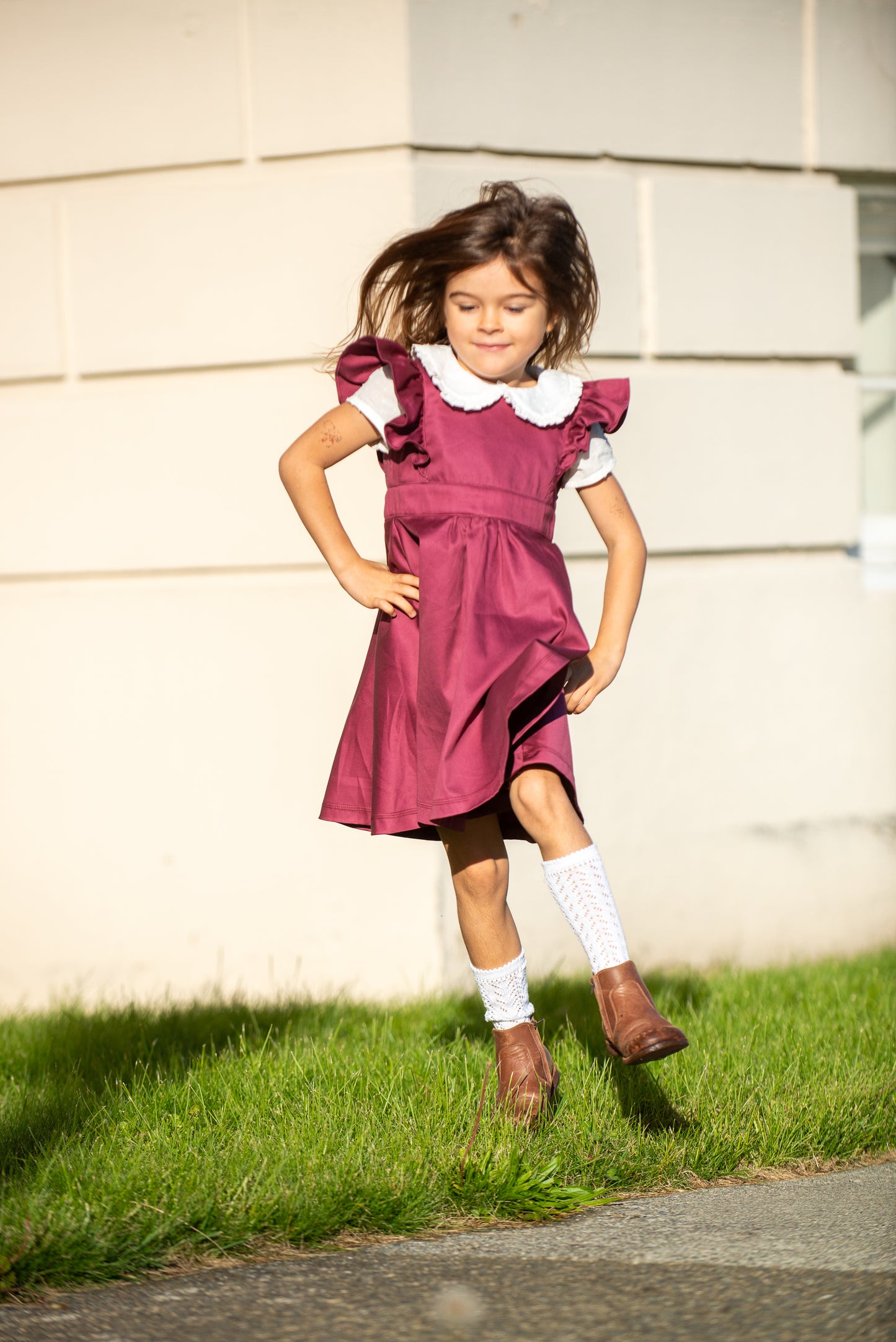 Magnolia Holiday Dress in Okra Dark Burgundy | A Winter's Tale | RTS