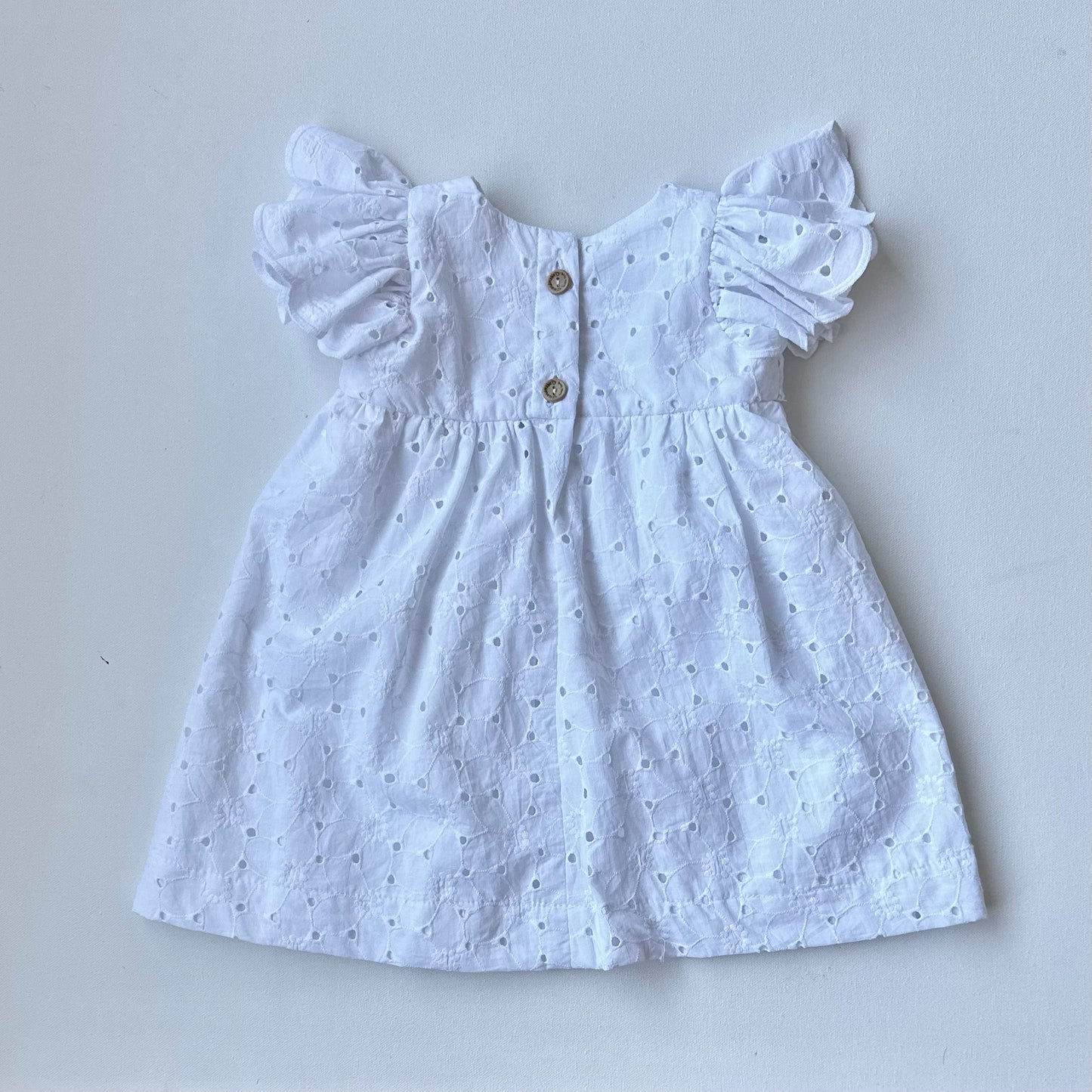 Joy Dress, in white eyelet (made to order)