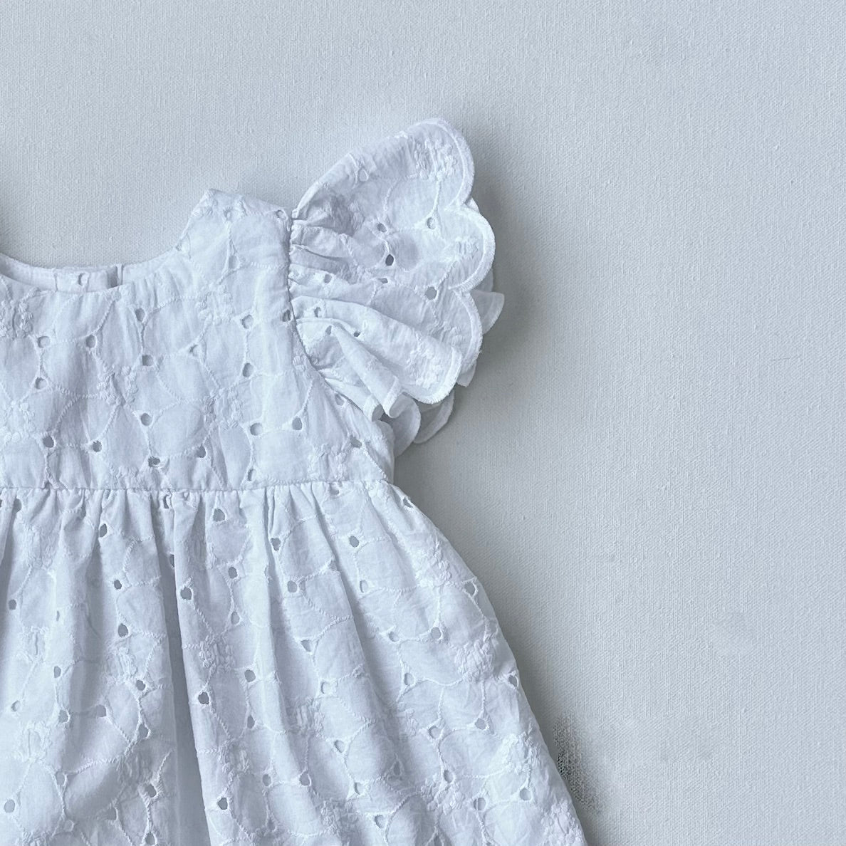 Joy Dress, in white eyelet (made to order)