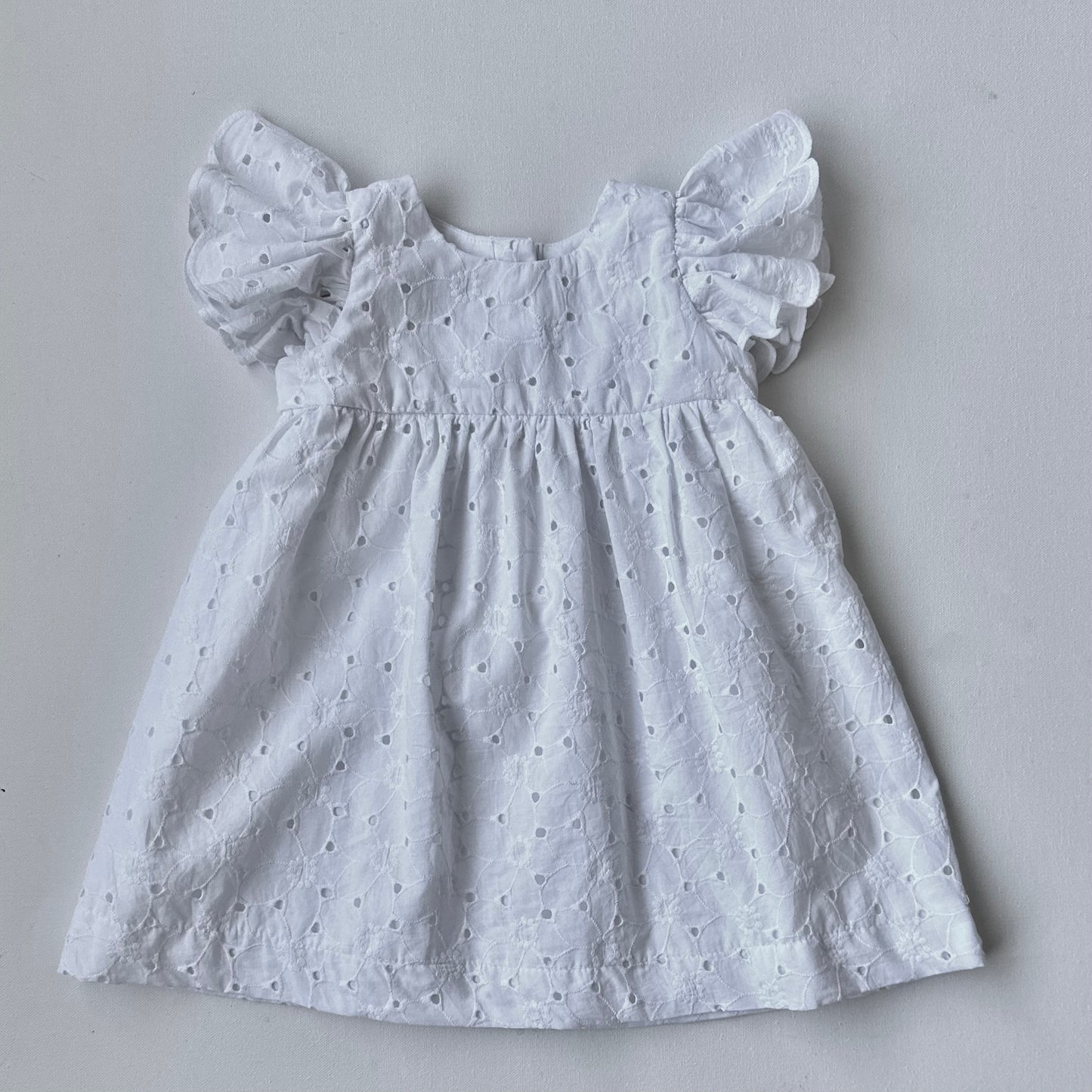 Joy Dress, in white eyelet (made to order)