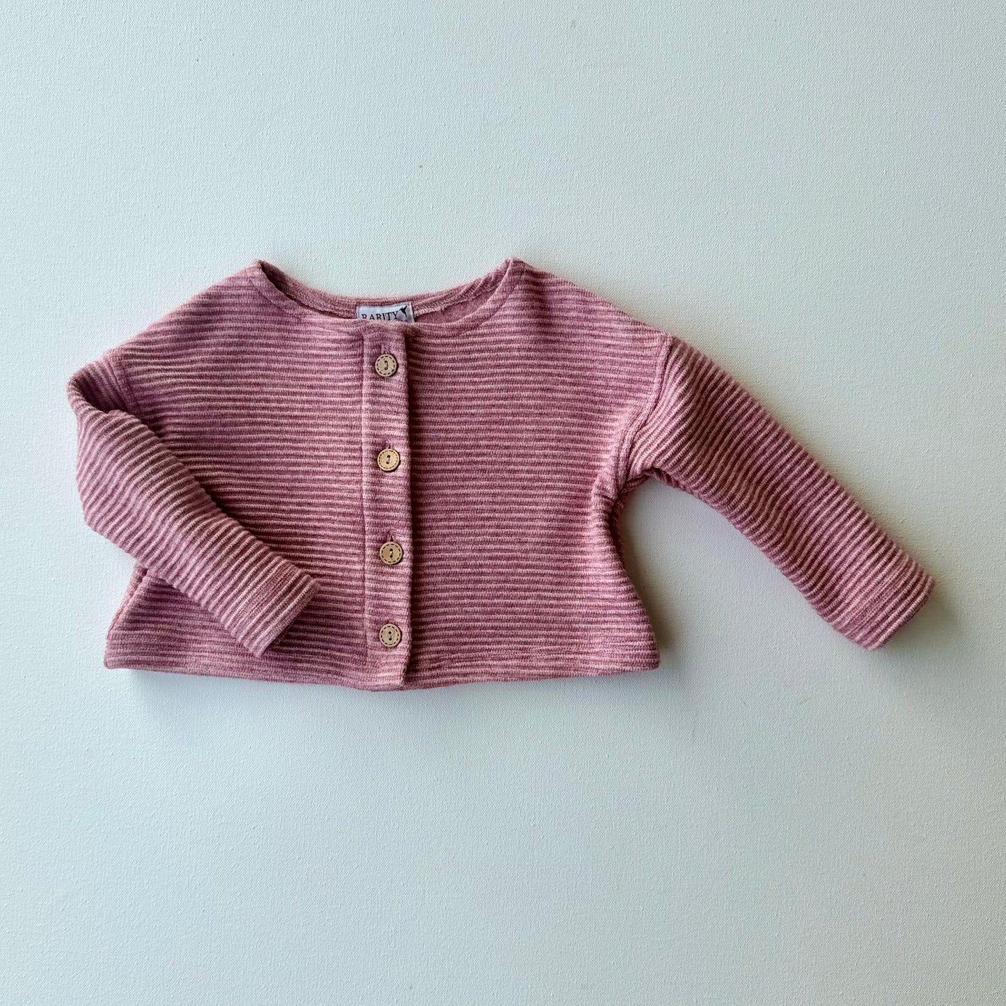100% Cotton Fleece Herringbone Cardigan in Natural, Rose, or Hunter Green | Echoes of Autumn | MTO