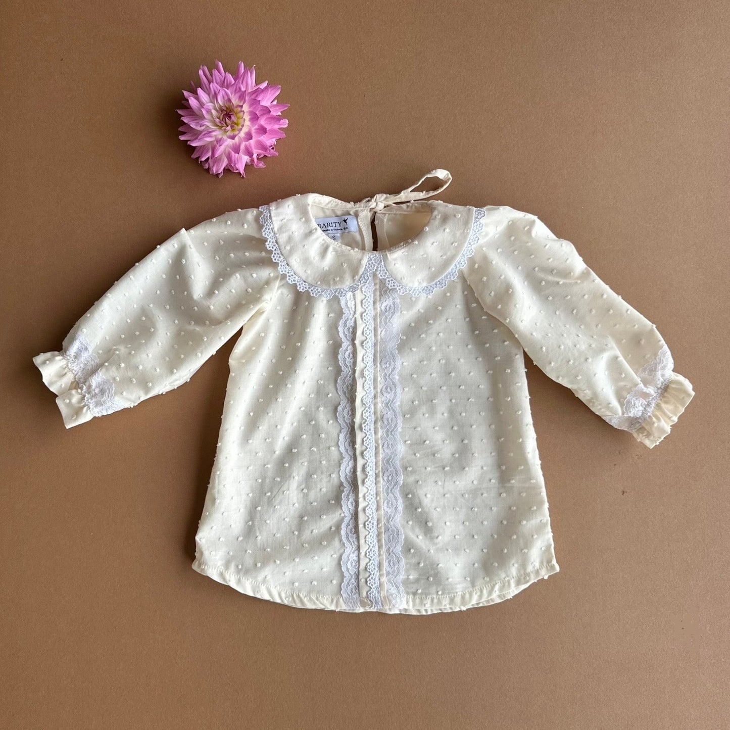 French Amber Blouse, in Swiss Dot