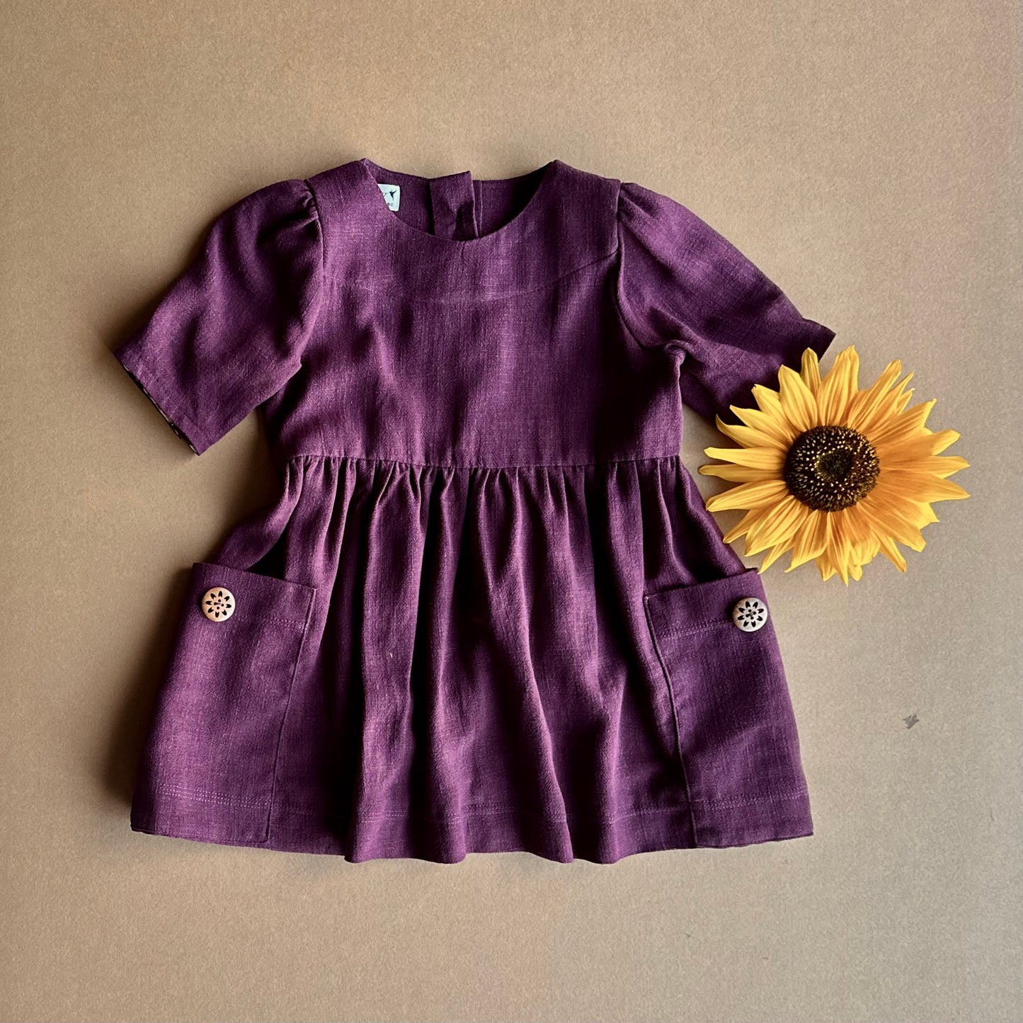 Rowan dress, in Blackberry Cordial Linen (made to order)