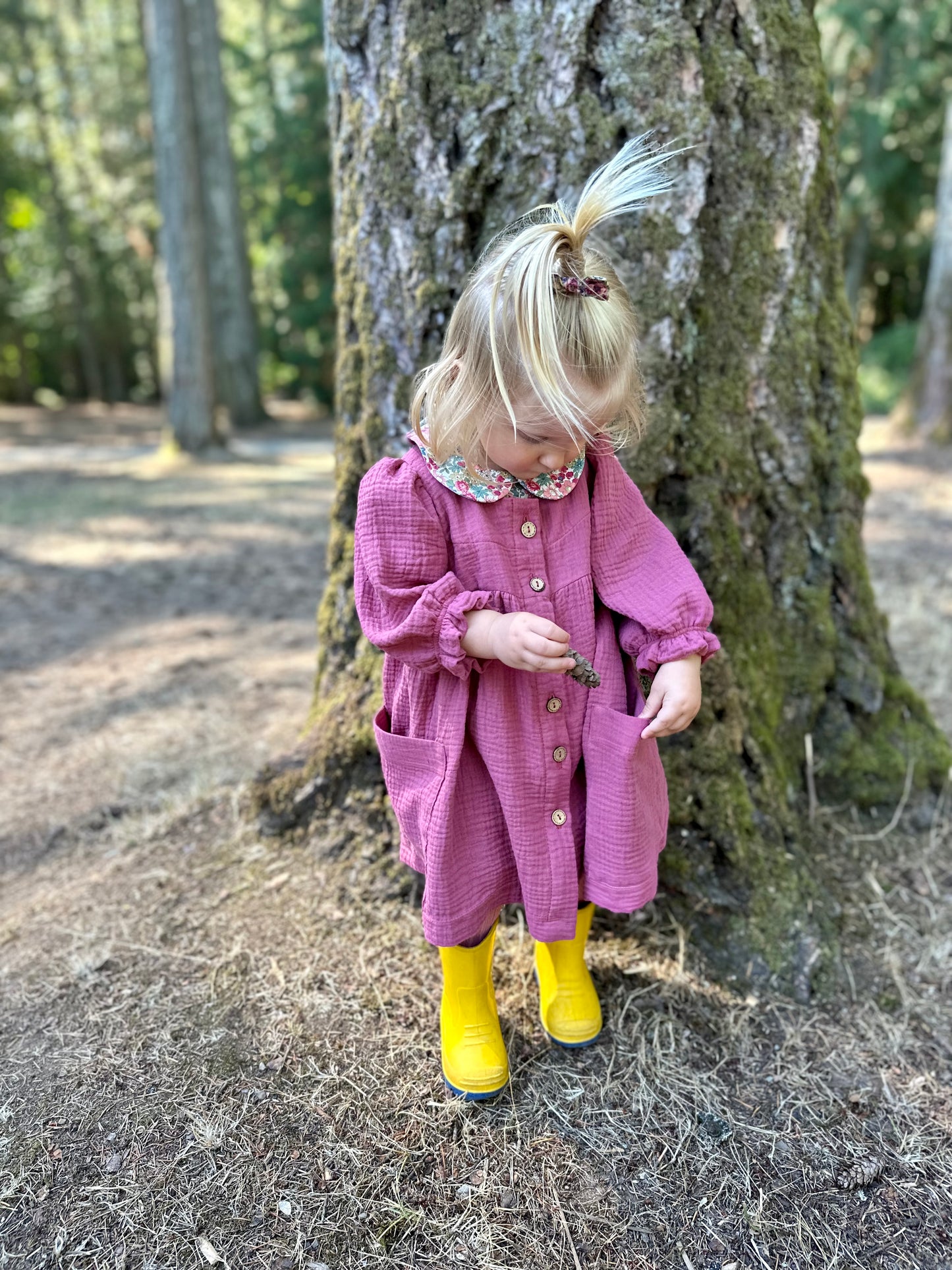 Paget Dress in Mulberry Double Cotton Gauze (made to order)