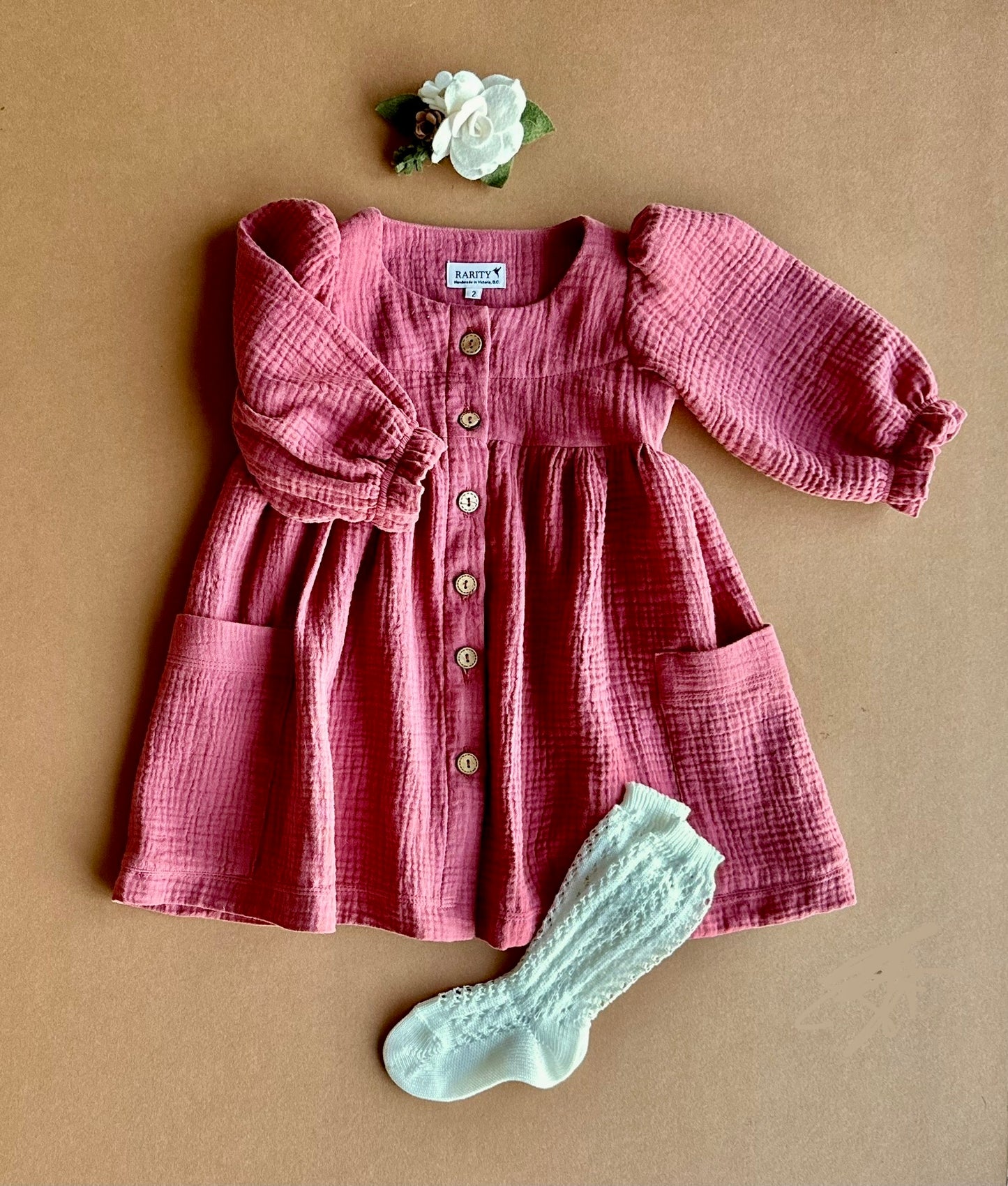 Paget Dress in Mulberry Double Cotton Gauze (made to order)
