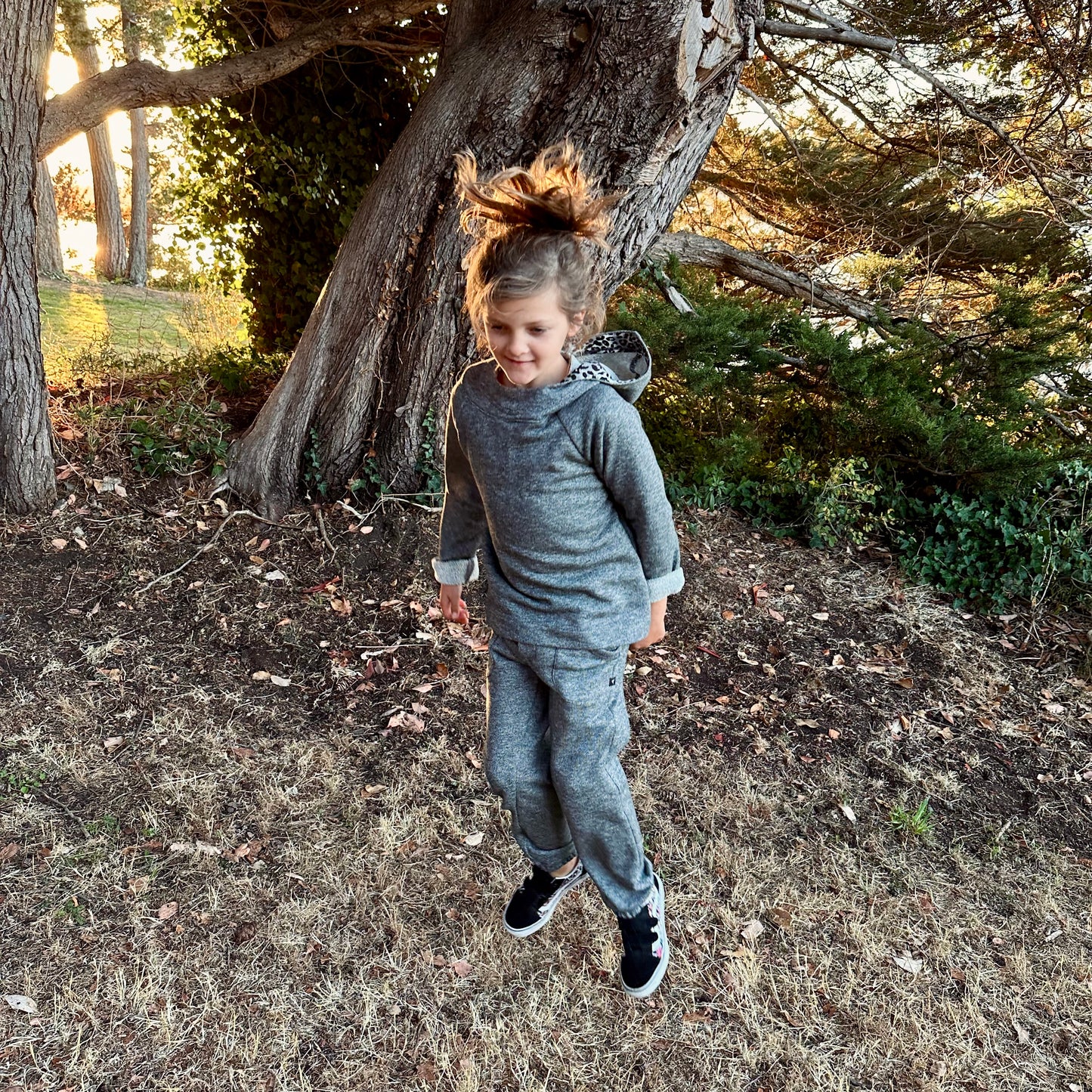 Scuba Hoodie, in Black Spec Terry Knit (made to order