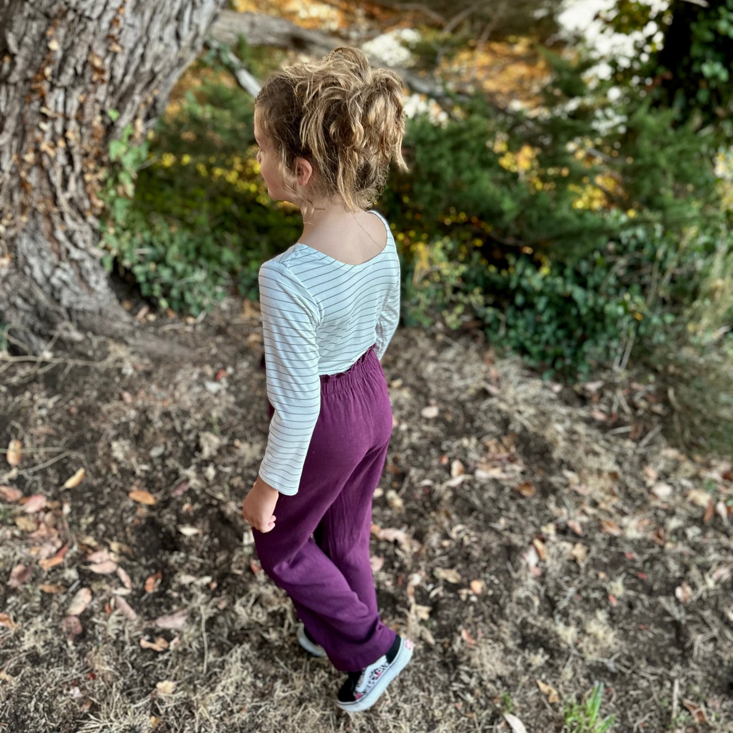 Plazzo Pants in Blackberry Soft Linen (made to order)
