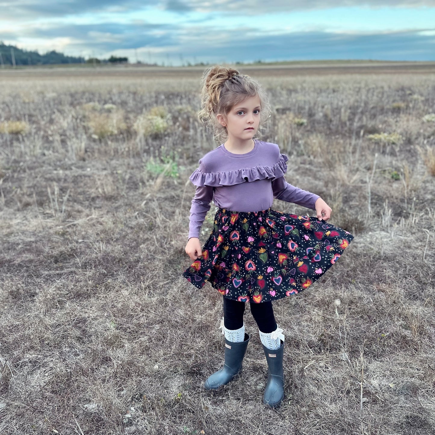 Belle Skirt, in Bold Heart (made to order)