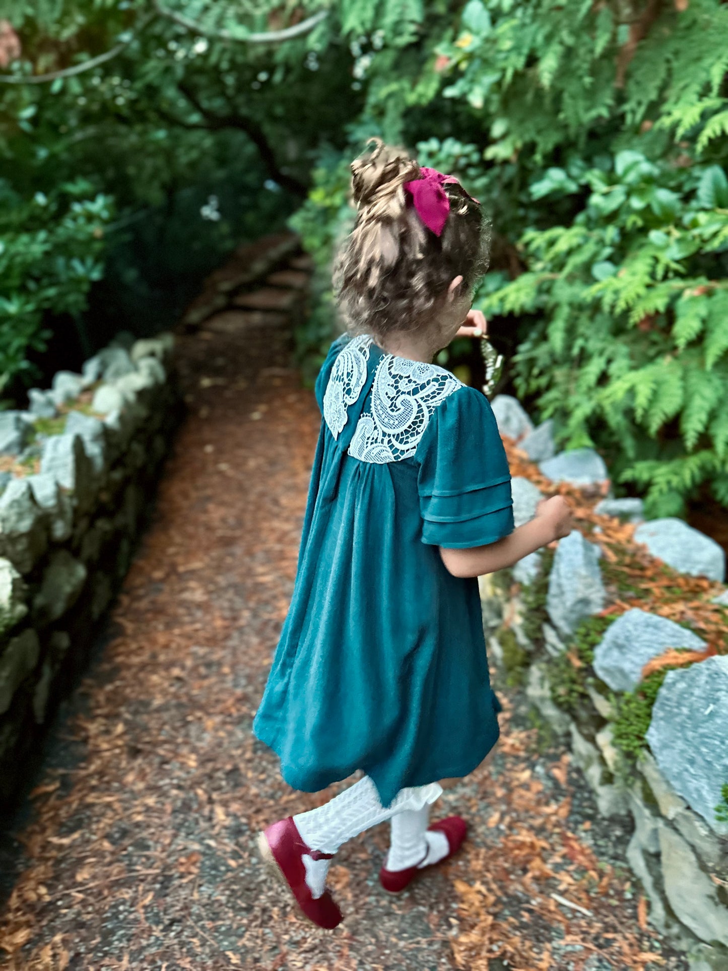 Perle Dress, in Vintage Green Linen Viscose (Made to Order)