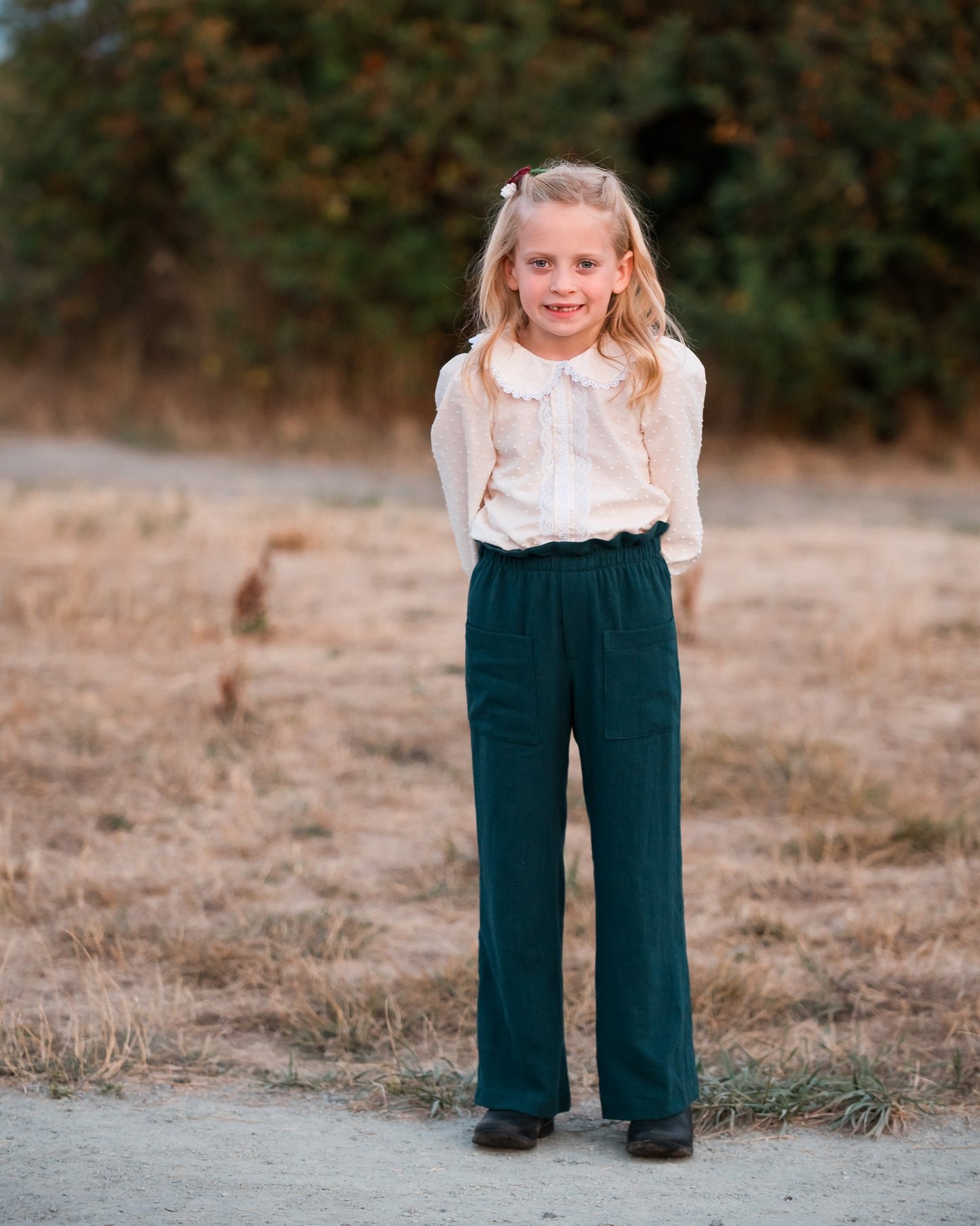 Plazzo Pants in Linen Viscose Vintage Green (Made to Order)