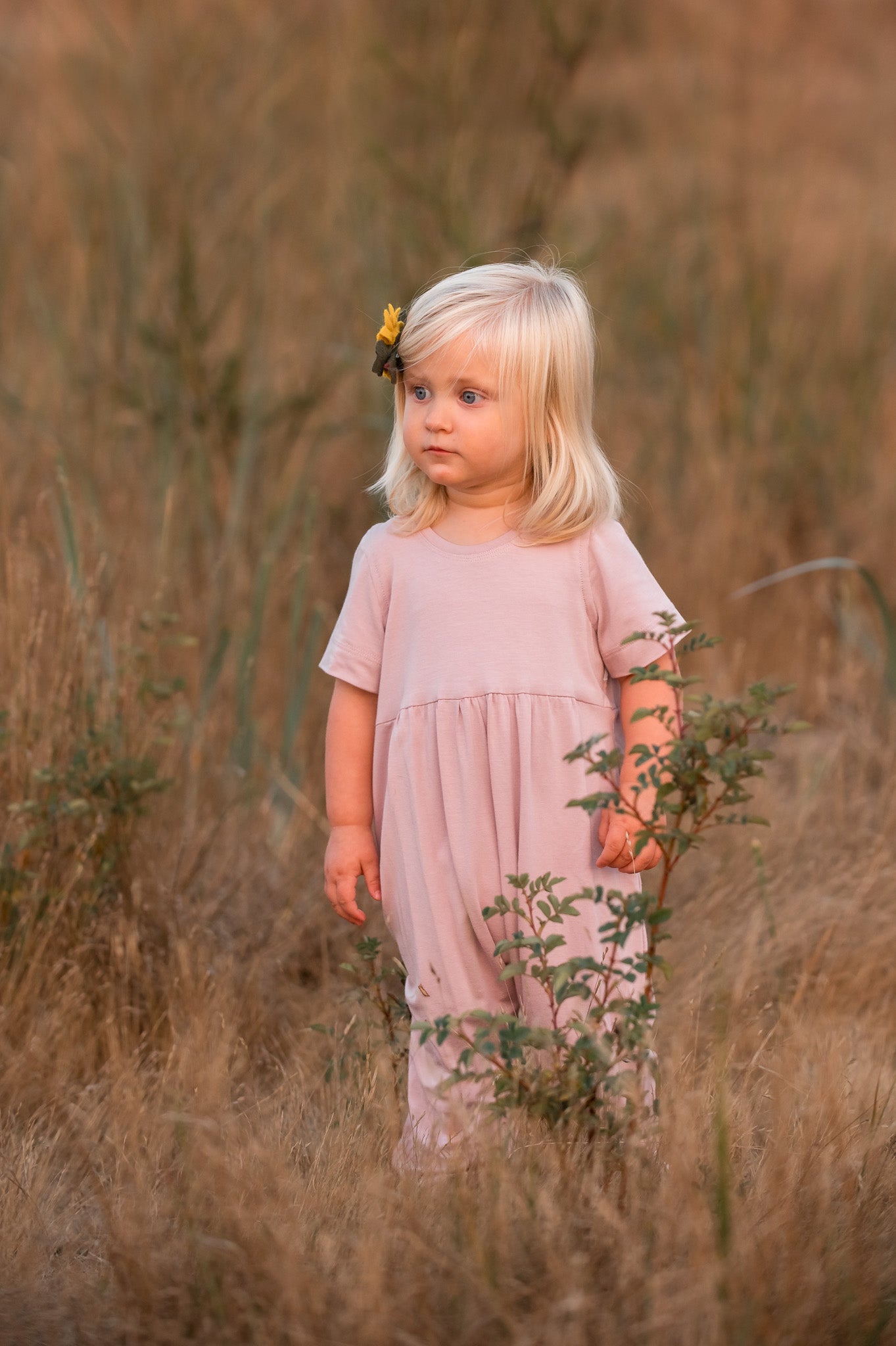 Baby Romper in Blush Bamboo Jersey (made to order)