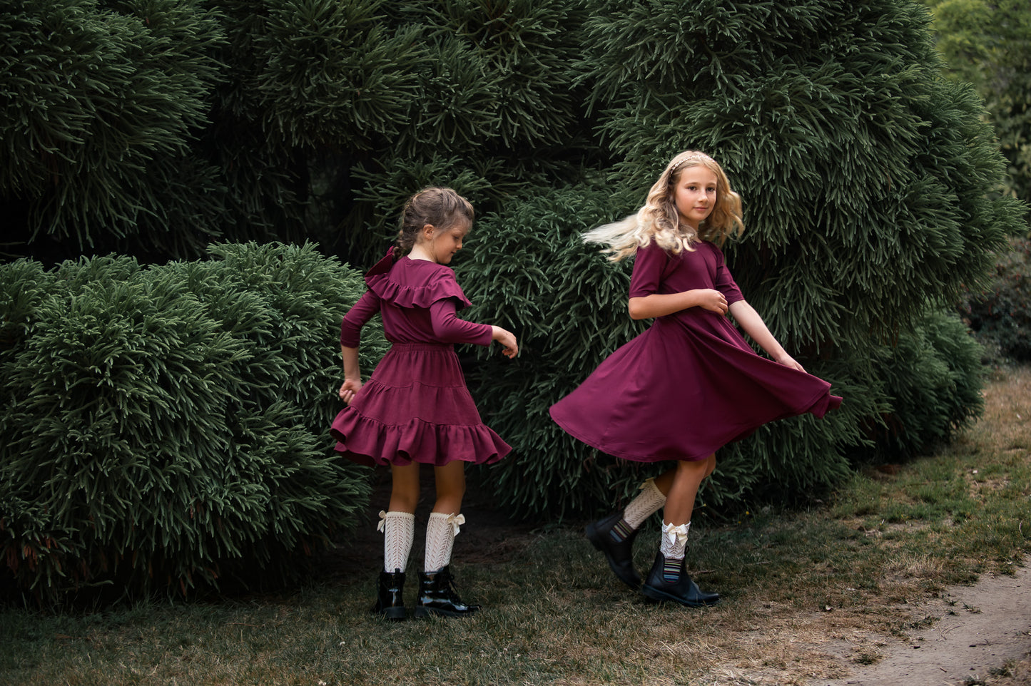Isla Dress, in Burgundy Jersey Bamboo (Made to Order)