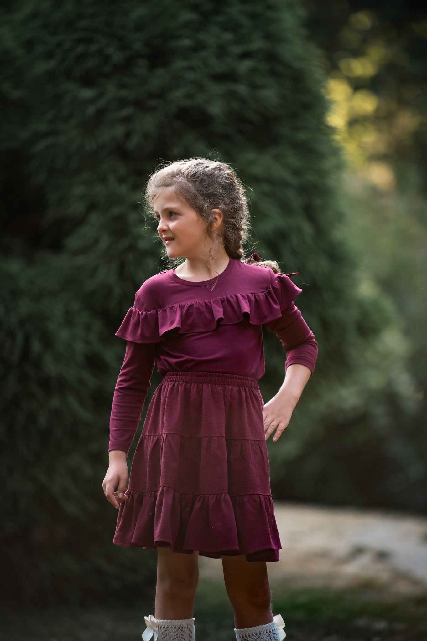 Bamboo Holiday Ruffle Top Handmade in BC, Canada