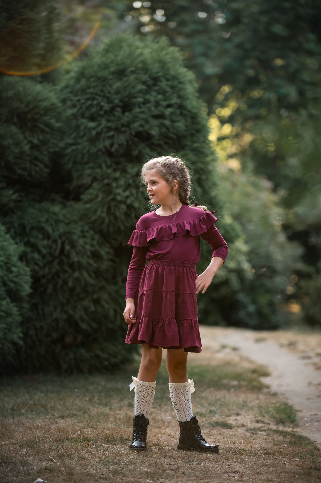 Bamboo Holiday Ruffle Top Handmade in BC, Canada