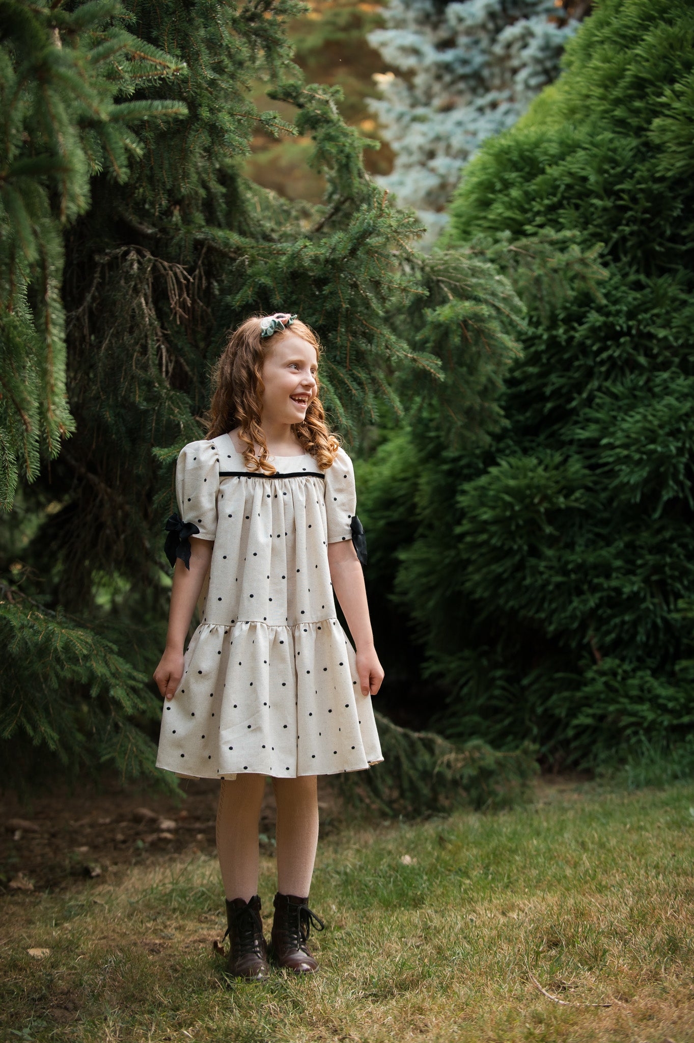 Vintage Dot Children's Dress Handmade in Victoria, BC, Canada
