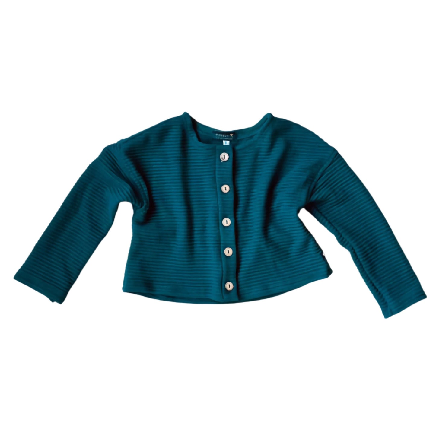 100% Cotton Fleece Herringbone Cardigan in Natural, Rose, or Hunter Green | Echoes of Autumn | MTO