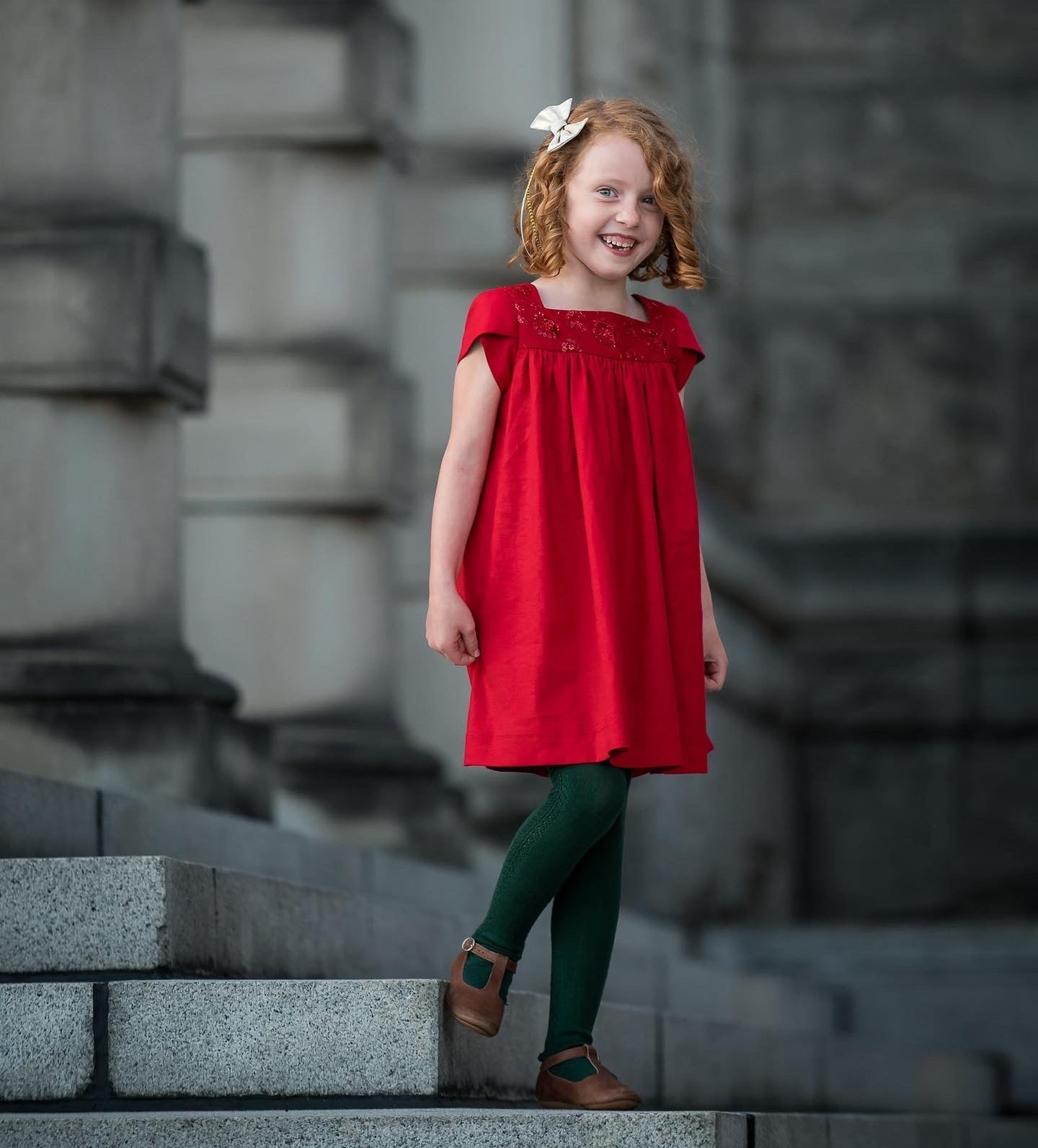 Iris, in Red Rose Linen (Made to Order)