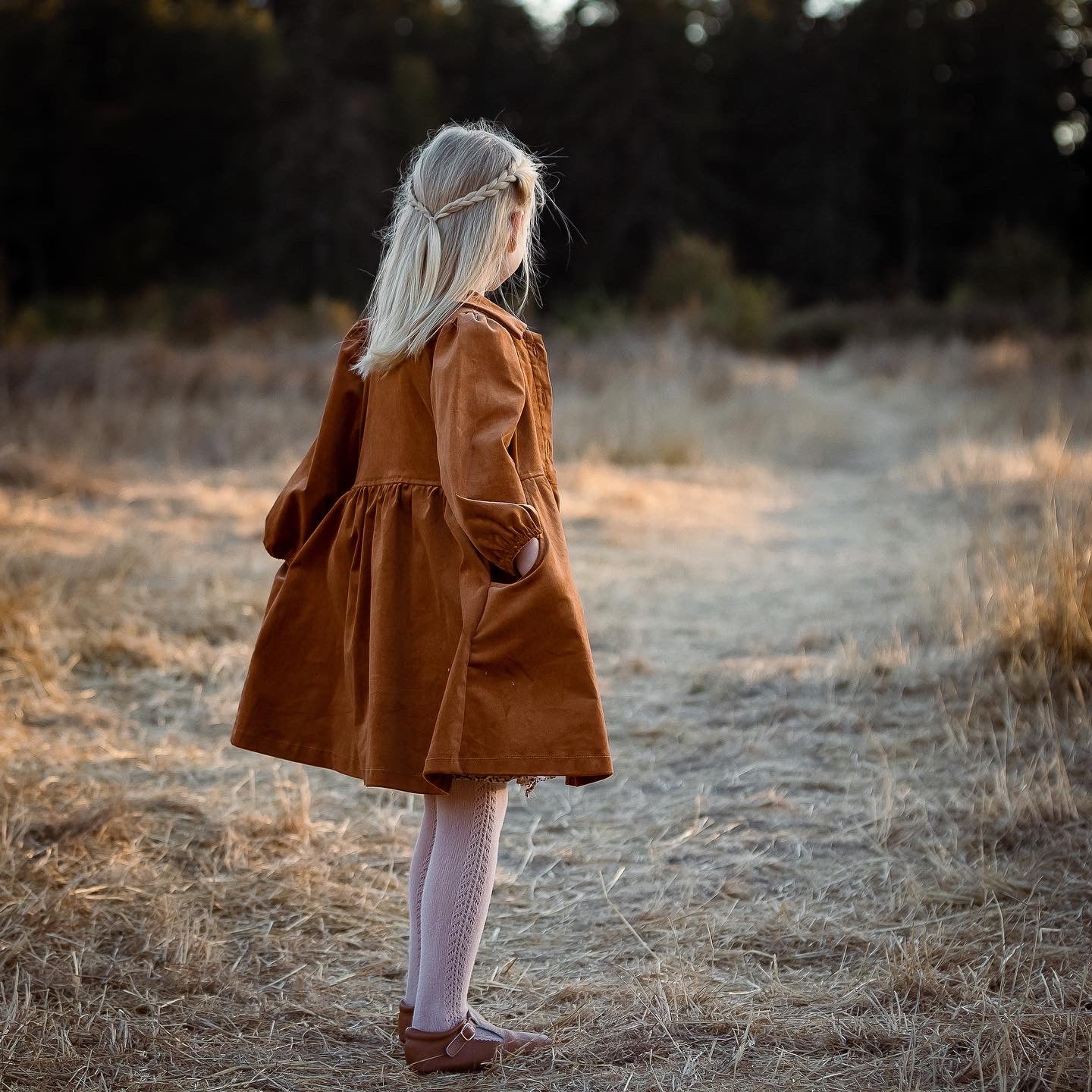 Payton Shirt Dress, in Copper fine rail Corduroy (Made to Order 4 weeks)