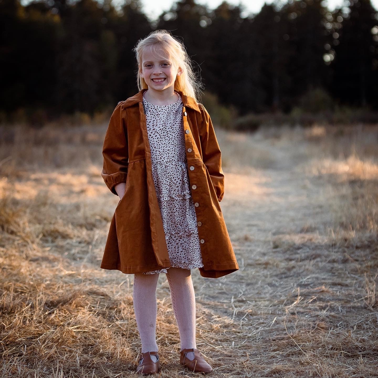 Payton Shirt Dress, in Copper fine rail Corduroy (Made to Order 4 weeks)