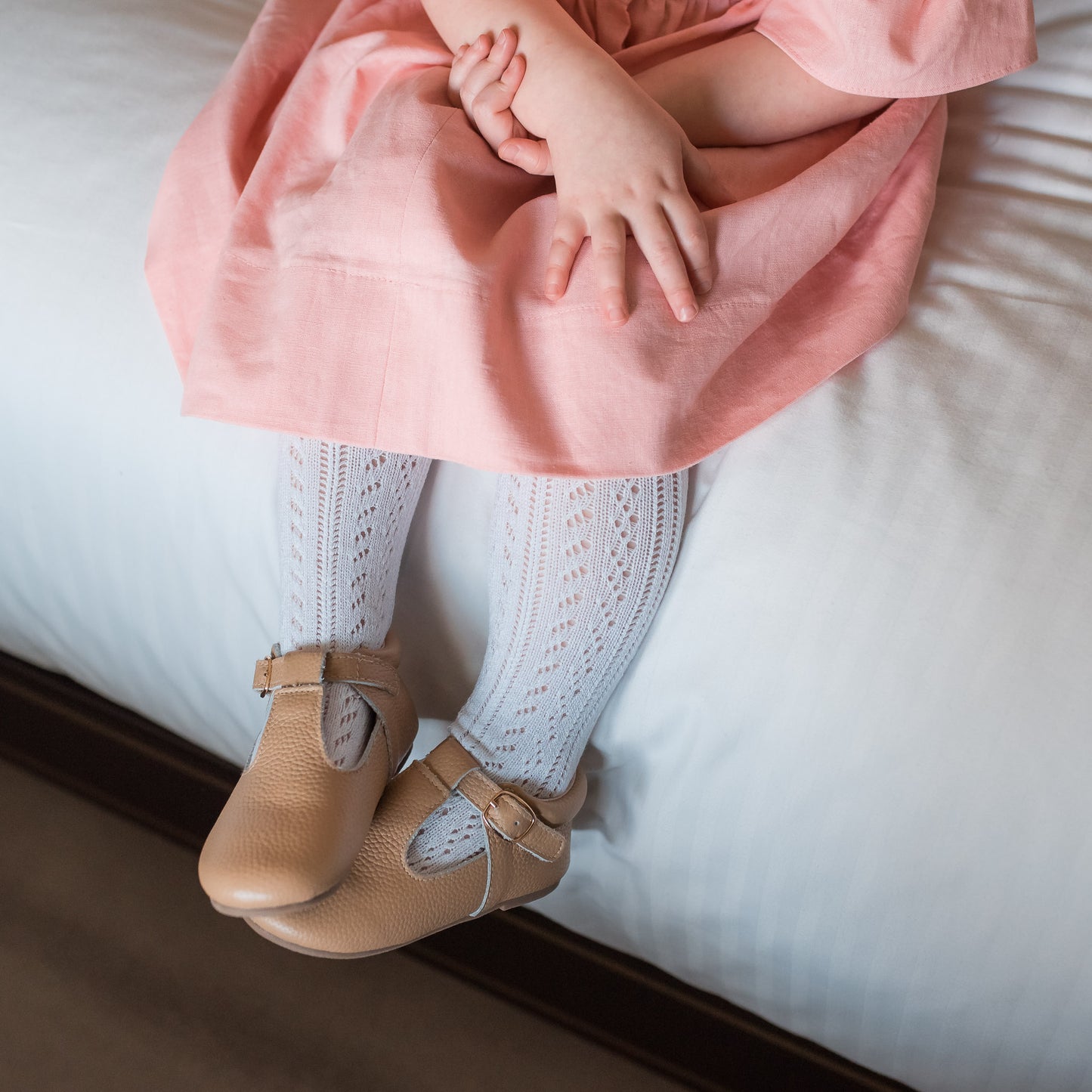 Openwork Crochet Tights Cream 303