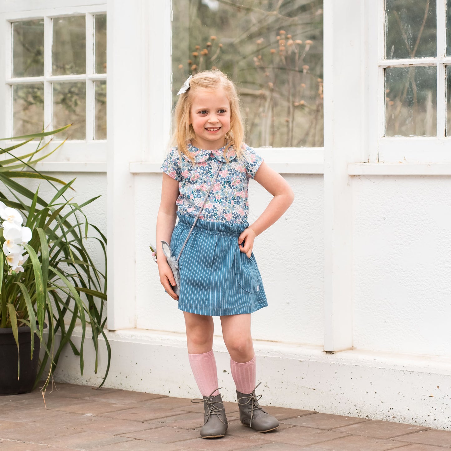 Ribbed, Knee-High Socks PALE PINK