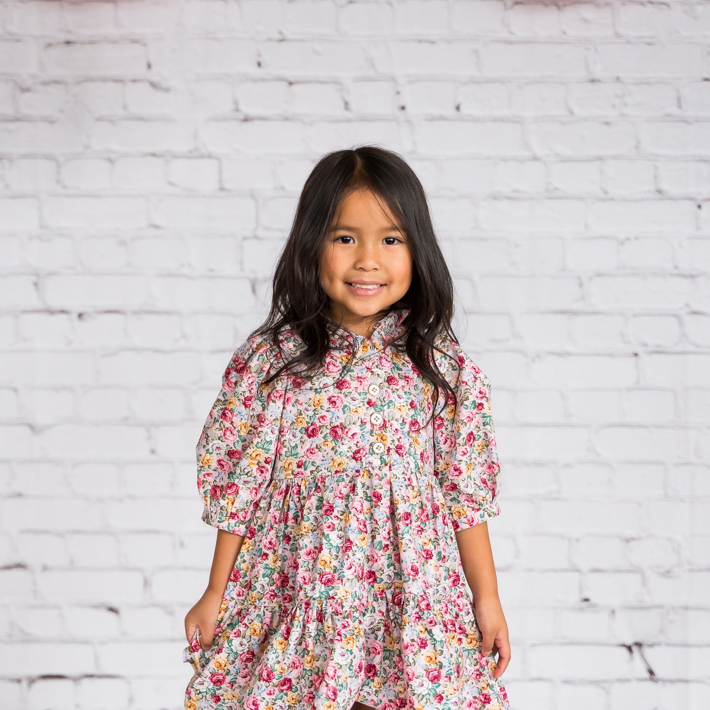Roselle, in rose medley cotton floral (made to order 3-4 weeks)