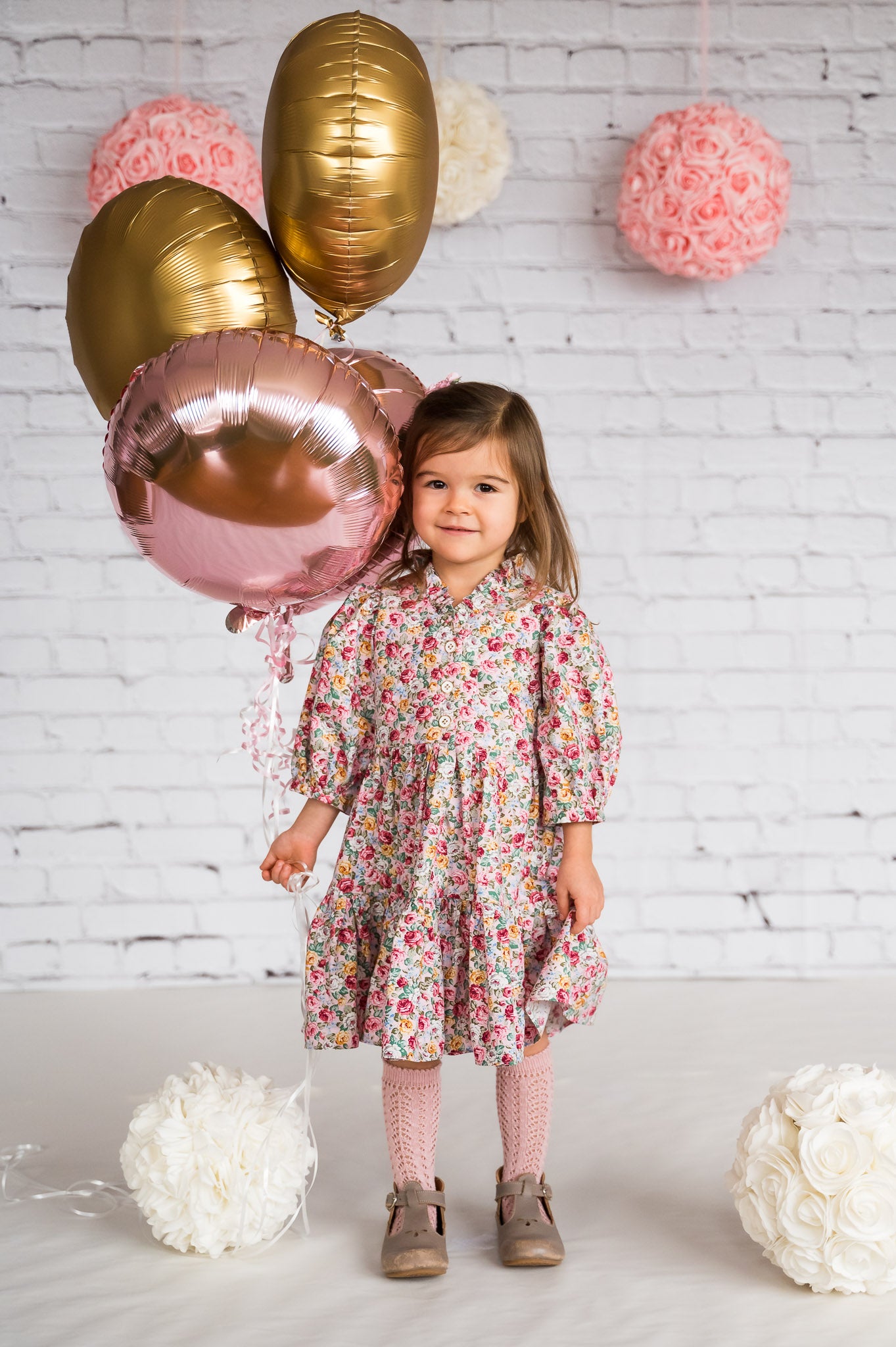 Roselle, in rose medley cotton floral (made to order 3-4 weeks)