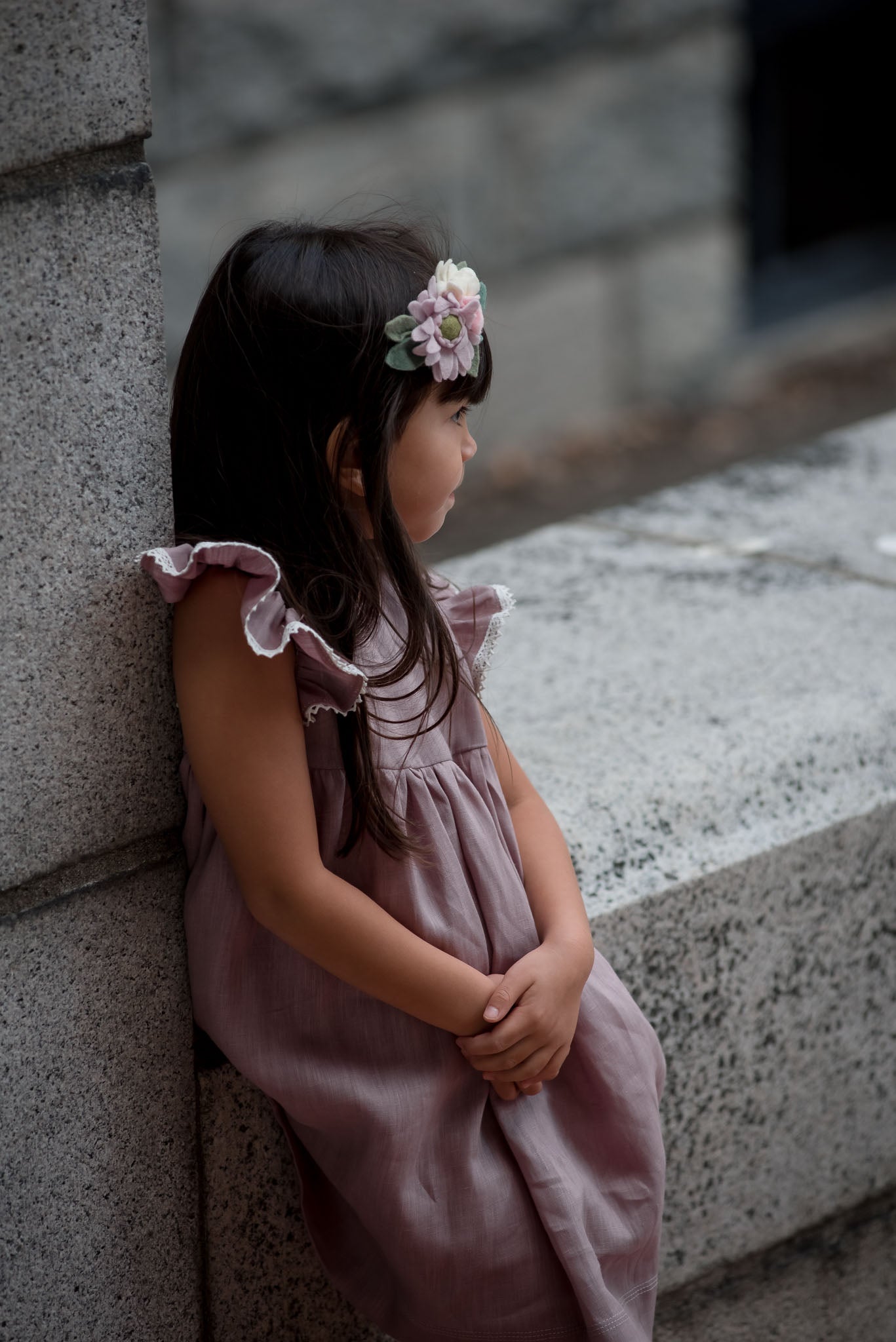 Joy, in Soft Mauve Linen (made to order)