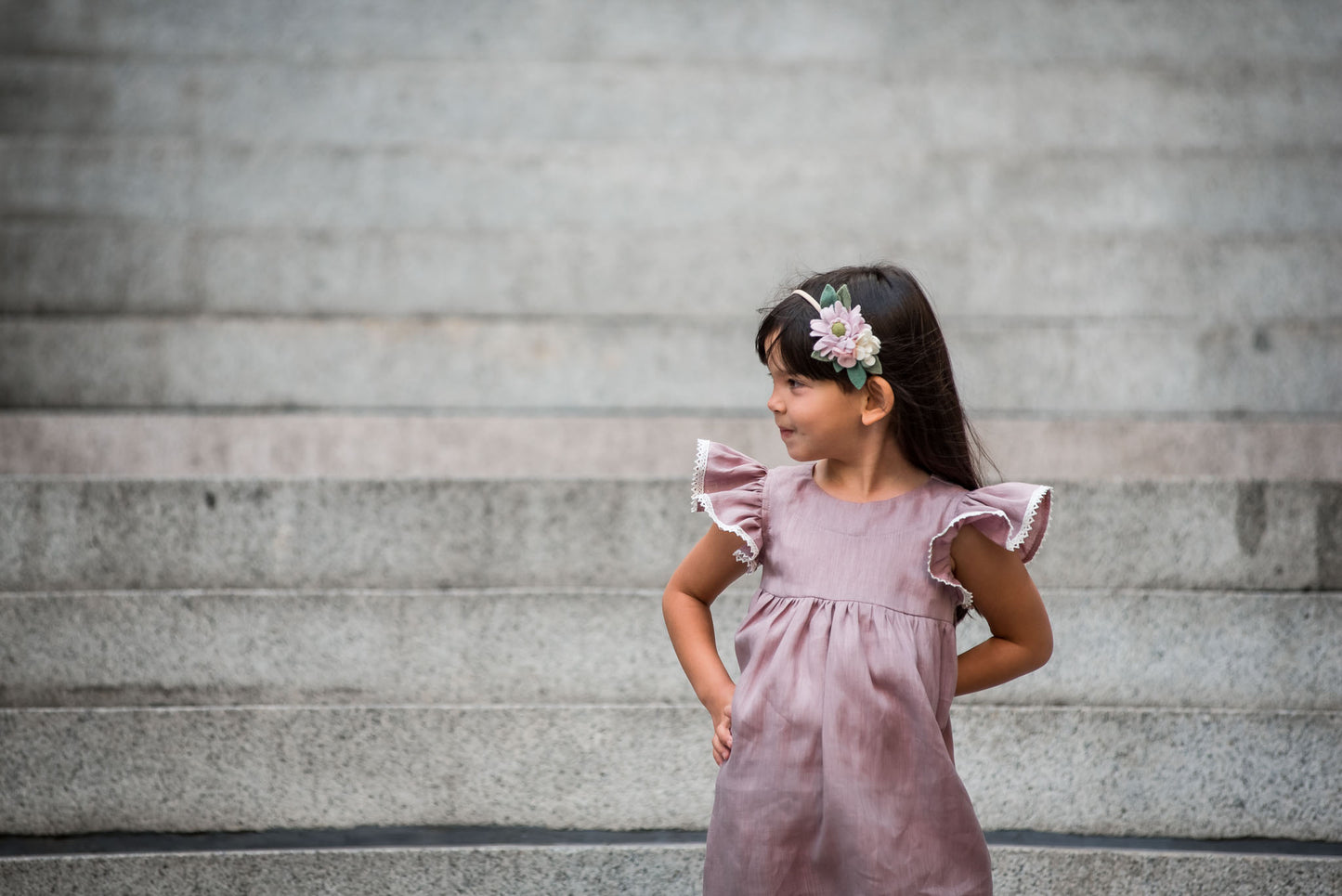 Joy, in Soft Mauve Linen (made to order)
