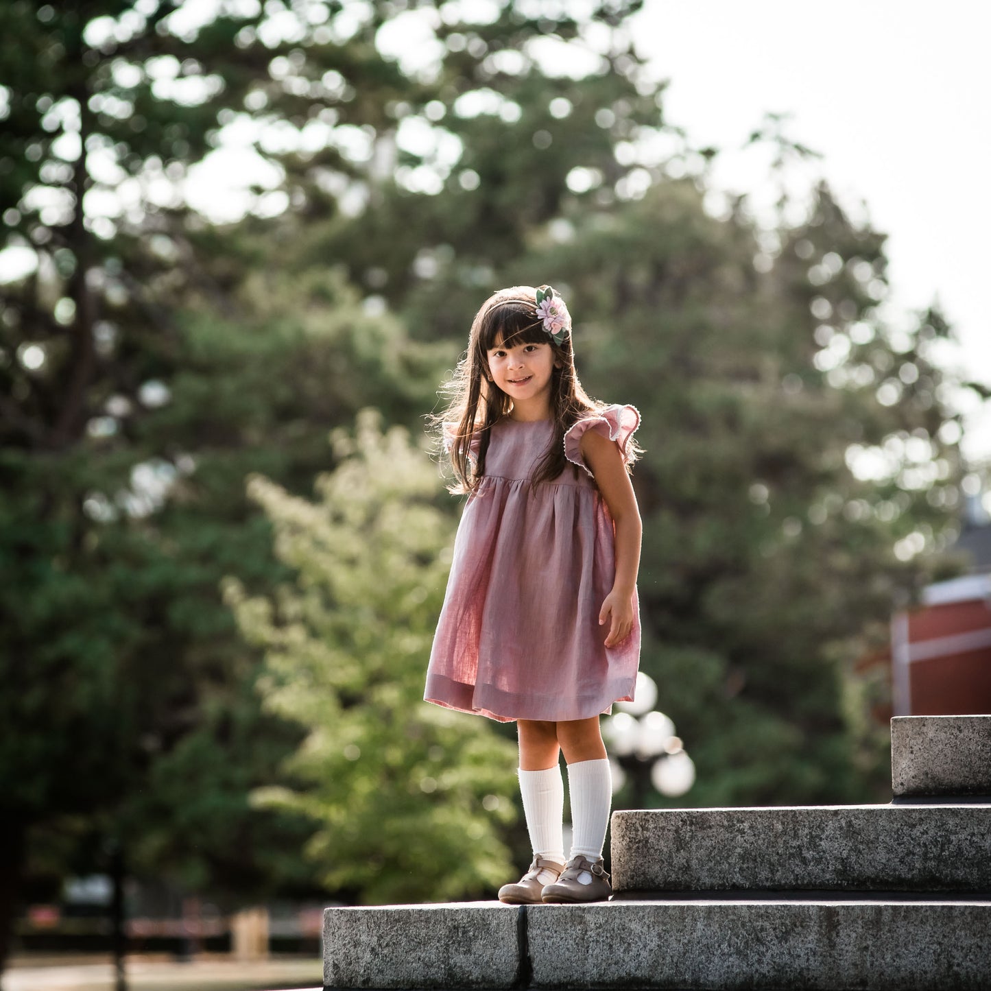 Joy, in Soft Mauve Linen (made to order)