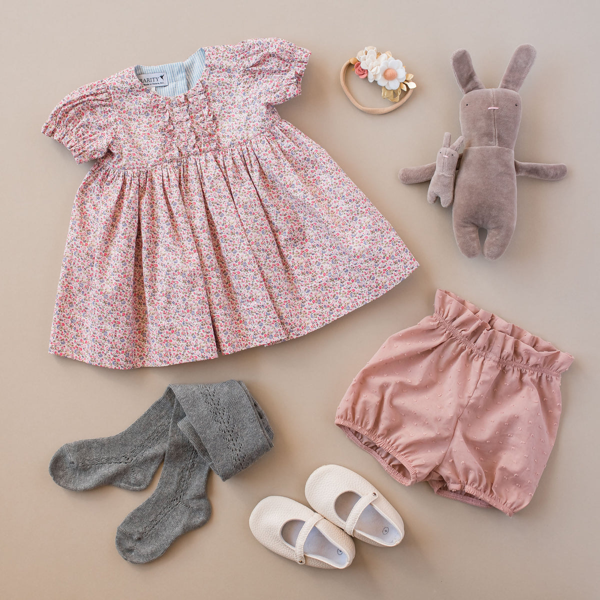 Pipa Dress , In Rose Cotton Ditzy Floral| RTS