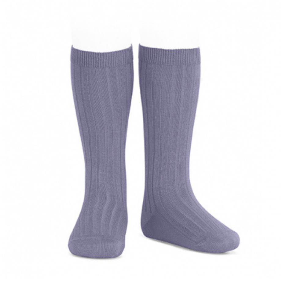 Ribbed, Knee-High Socks LAVENDER