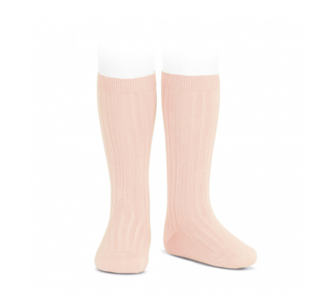 Ribbed, Knee-High Socks NUDE