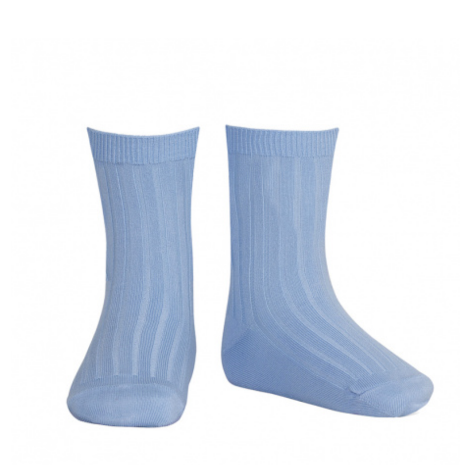 Ribbed, Short Socks BLUISH