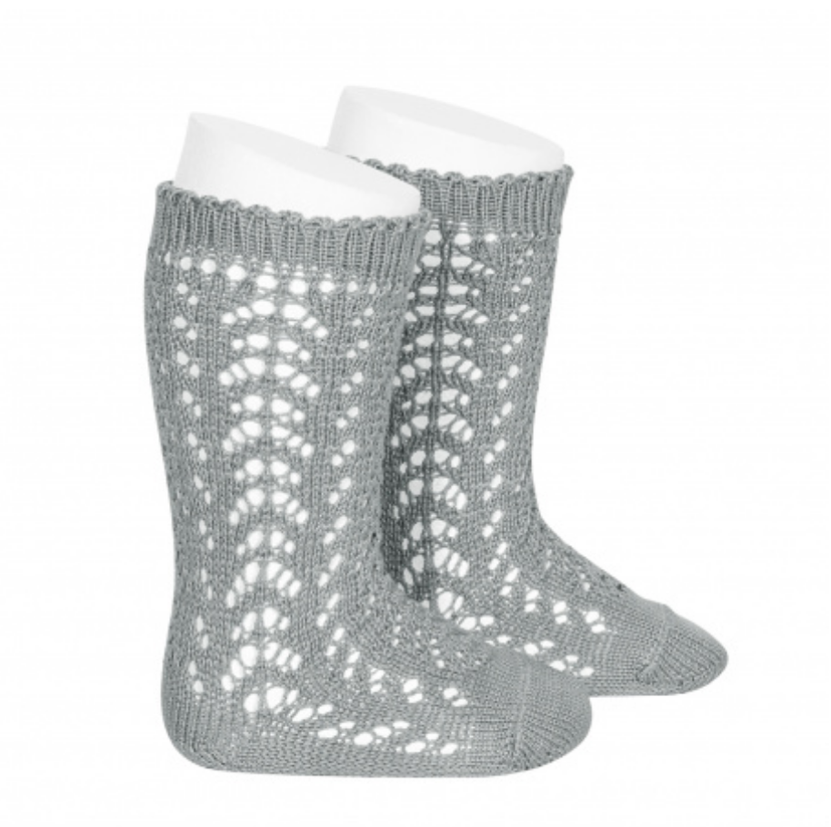 Openwork Knee-High Socks DRY GREEN