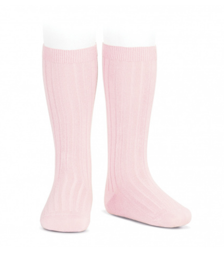 Ribbed, Knee-High Socks PALE PINK