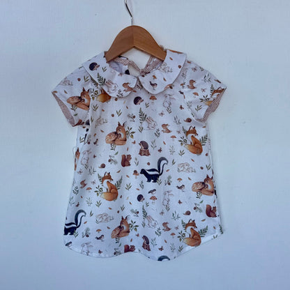 Amber Blouse in Designer Woodland or Deer Print | Echoes of Autumn | MTO