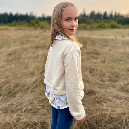 Amber Blouse in Designer Woodland or Deer Print | Echoes of Autumn | MTO