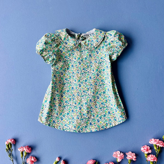 Handmade Blouse, Ditsy Floral, Blouse Made in Victoria, BC, Canada with Eco-Friendly Fabric