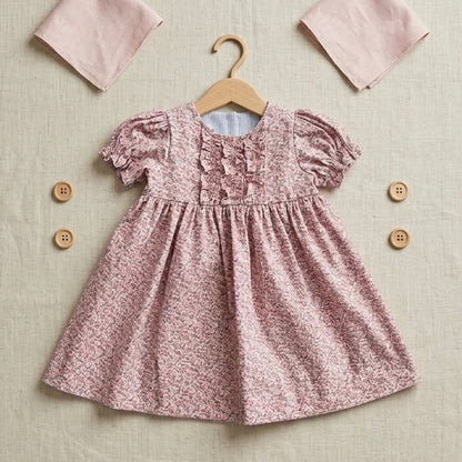 Pipa Dress , In Rose Cotton Ditzy Floral| RTS