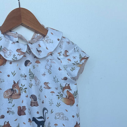 Amber Blouse in Designer Woodland or Deer Print | Echoes of Autumn | MTO