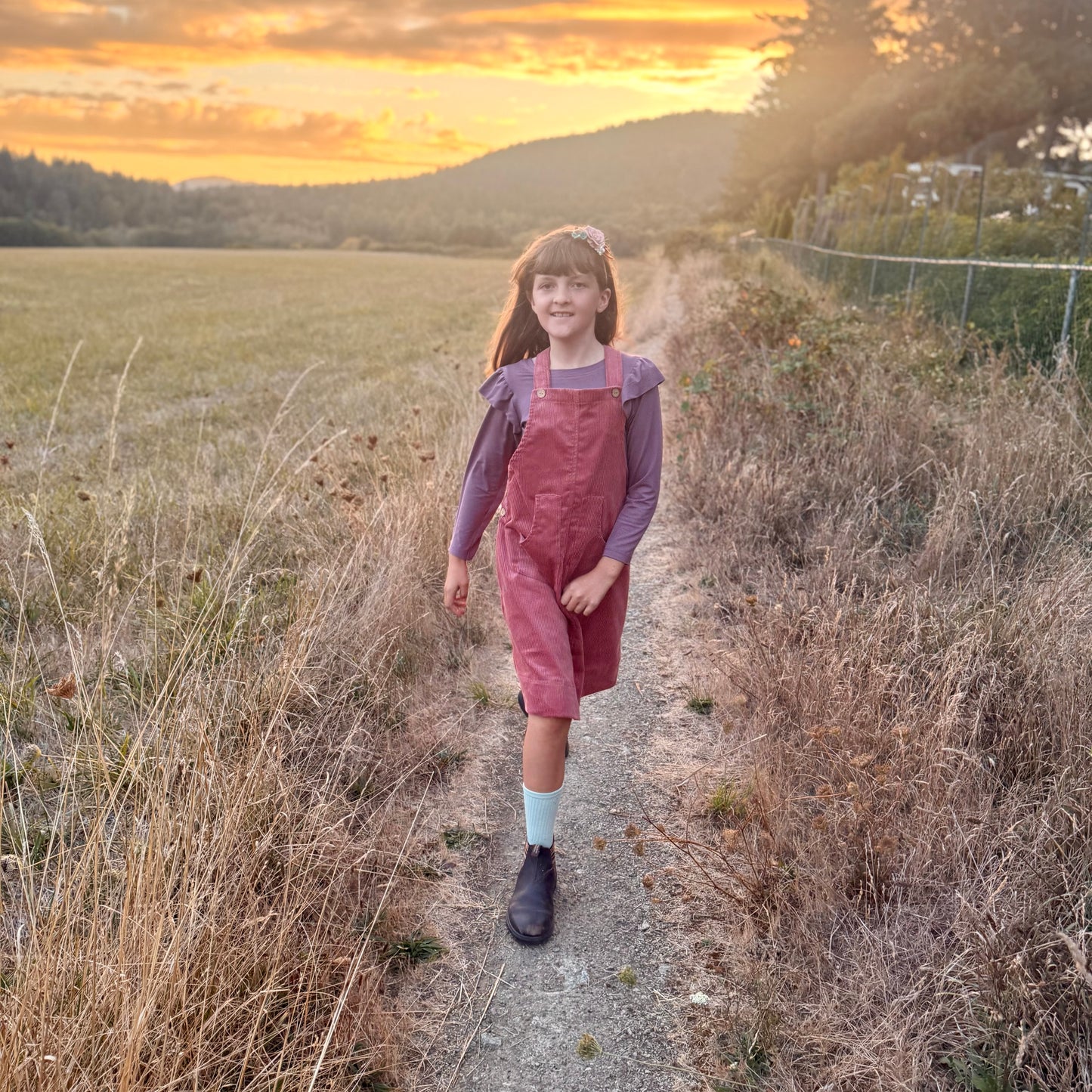 Corduroy Overall Dress in Rosewood | Echoes of Autumn | MTO