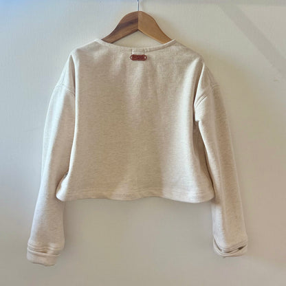 100% Cotton Fleece Herringbone Cardigan in Natural, Rose, or Hunter Green | Echoes of Autumn | MTO